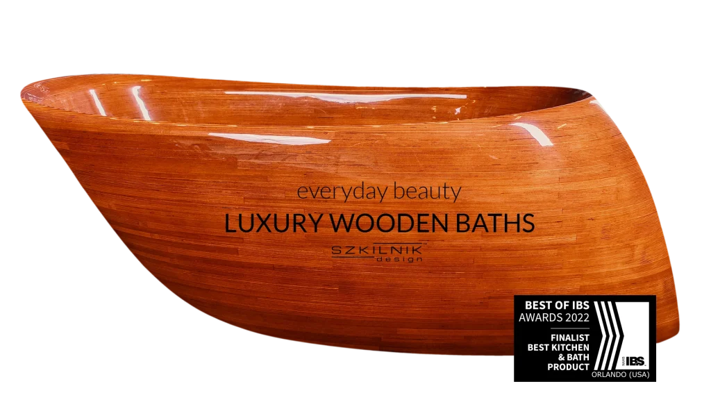 awarded freestanding wooden washbasin